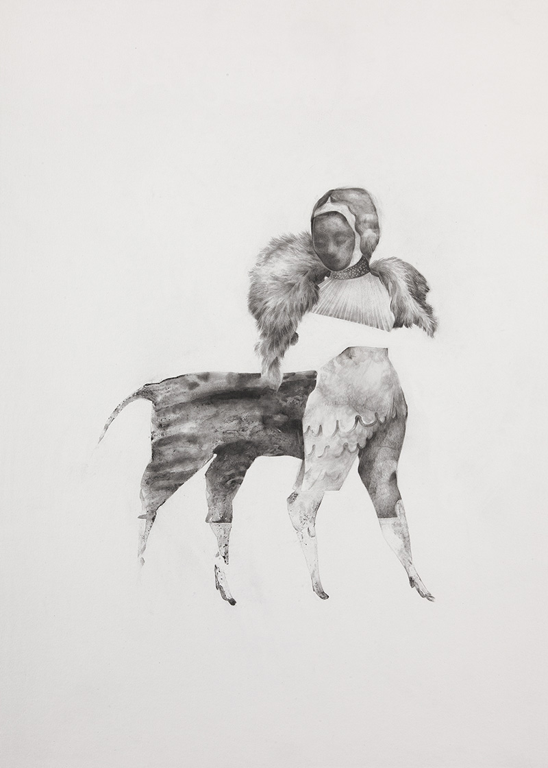 sphinx, Sara Welponer pencil drawing, monochrome drawing, graphite drawing, sara welponer