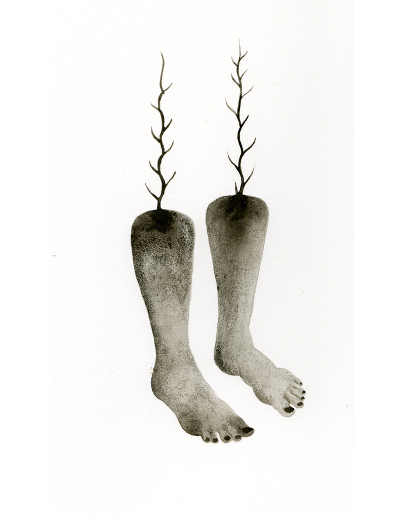 watercolor with natural pigments, growth